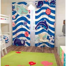 Фотошторы для детской комнаты с эффектом объемного рисунка 3D Морской бриз 155*270см